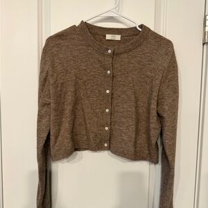 Aritzia Brown Cardigan Sweater